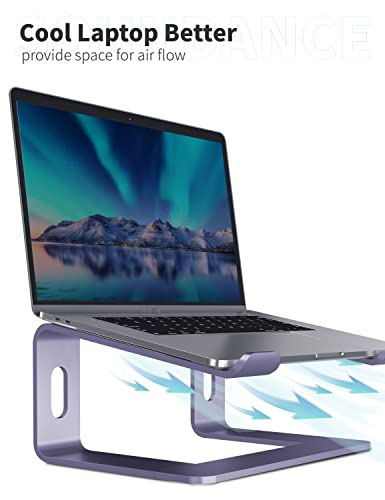 SOUNDANCE Laptop Stand, Aluminum Computer Riser, Ergonomic Laptops Elevator for Desk, Metal Holder Compatible with 10 to 15.6 Inches Notebook Computer, Purple - Image 4