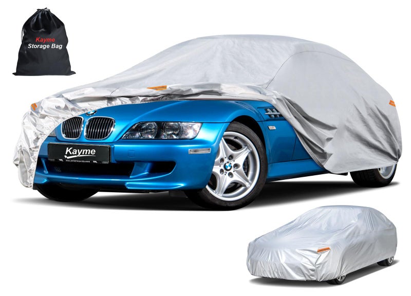 Kayme 6 Layers Car Cover Custom Fit for BMW Z3 19972003 Waterproof All Weather for Automobiles Outdoor Full Cover Rain Sun UV ProtectionSilver