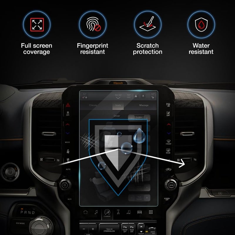 Kykr Tempered Glass Screen Protector for Dodge Ram 12 Inch - Image 5