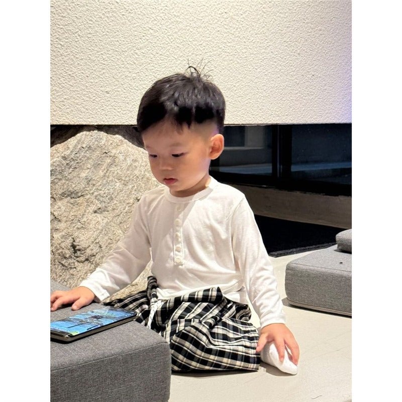 Children'S Clothing Autumn Clothes Boys Long-Sleeved T-Shirt Style Western Style Boys And Girls Solid Color Inner Base Shirt Children'S Clothes - Image 3