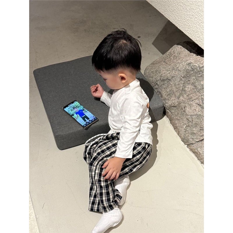 Children'S Clothing Autumn Clothes Boys Long-Sleeved T-Shirt Style Western Style Boys And Girls Solid Color Inner Base Shirt Children'S Clothes - Image 4
