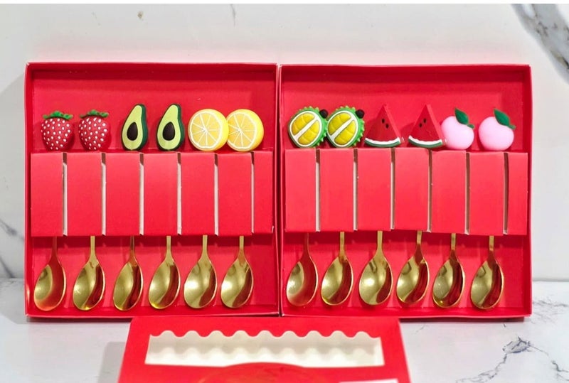 6-piece serving spoon set with fun fruit designs – perfect for drinks and desserts - Image 5