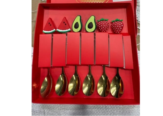 6-piece serving spoon set with fun fruit designs – perfect for drinks and desserts - Image 4