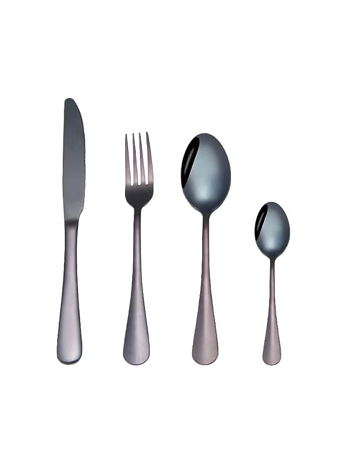 PROMASS Pieces Silverware Flatware Set with Gift Box, Stainless Steel Utensils Service set for 6, Mirror Polished Cutlery Set,Dishwasher Safe Knife Fork Spoon Tableware set (Black) - Image 2