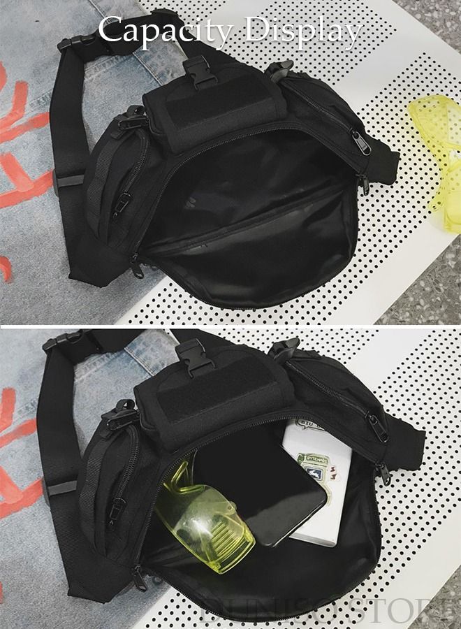 DUNISO Compact Waist Bag with Reflective Strip for Men and Women Waterproof Crossbody Bag Multipurpose Chest Shoulder Bag with Buckle Everyday Carry Bag Sling Bag for Travel Work Sports - Image 5