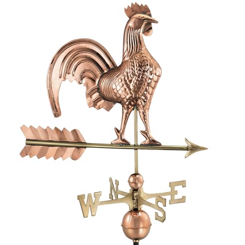 Good Directions Rooster Weathervane, Pure Copper, Polished Finish, 25-Inch - Image 1