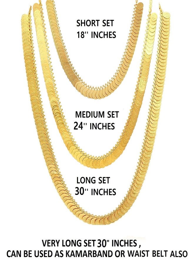 VAMA Fashions Laxmi kasulaperu Combo Lakshmi Necklace Set Dulhan Bridal Temple Jewellery Set for Women - Image 2