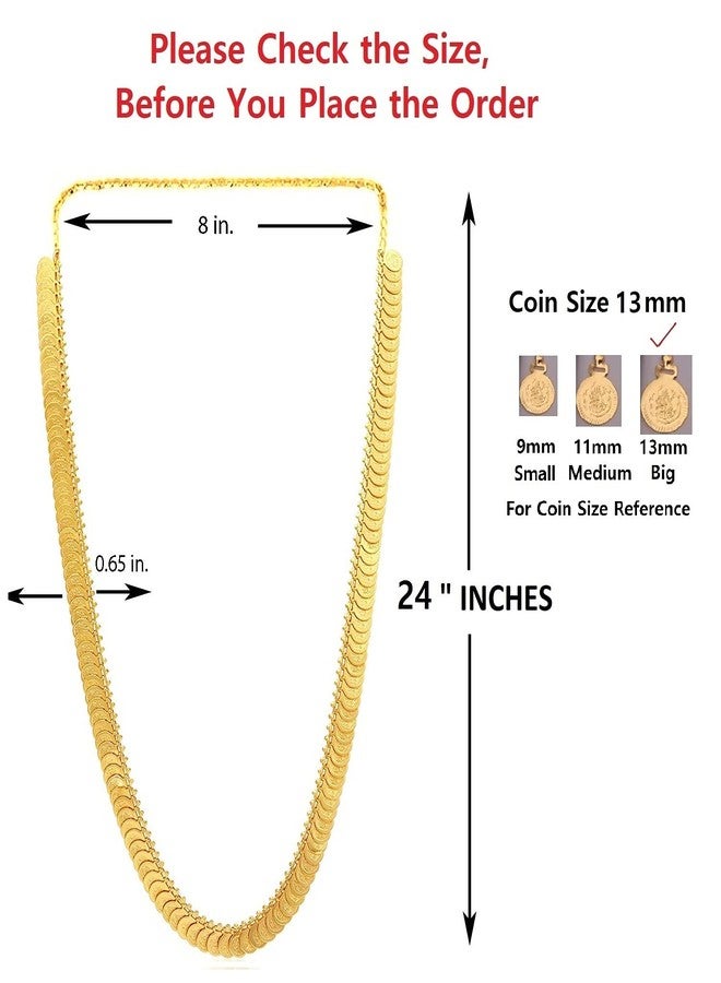 VAMA Fashions Laxmi kasulaperu Combo Lakshmi Necklace Set Dulhan Bridal Temple Jewellery Set for Women - Image 4