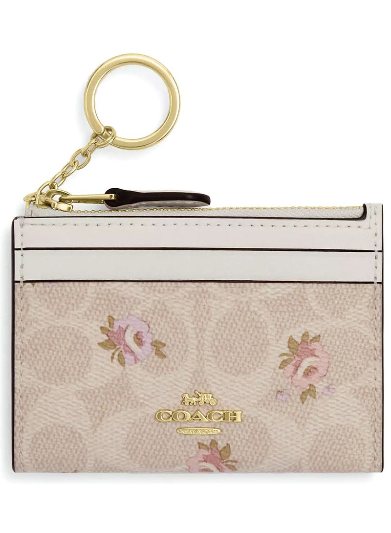coachoutlet COACH Women's Signature Card Holder CAR16 - Gold/Sand Multi - Image 1