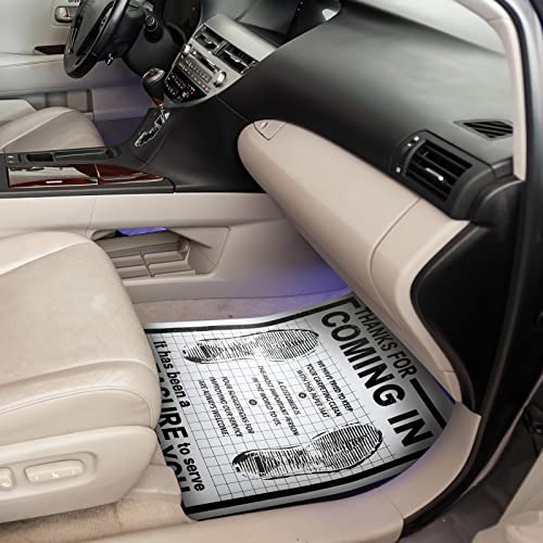 Woanger 800 Pcs Bulk Disposable Car Paper Floor Mats Automotive Floor Mats Brown Kraft Paper Floor Mats for Cars Vehicles Printed with Cute Footprint and Words for Car Dealerships 20 x 16 Inch (White) - Image 4