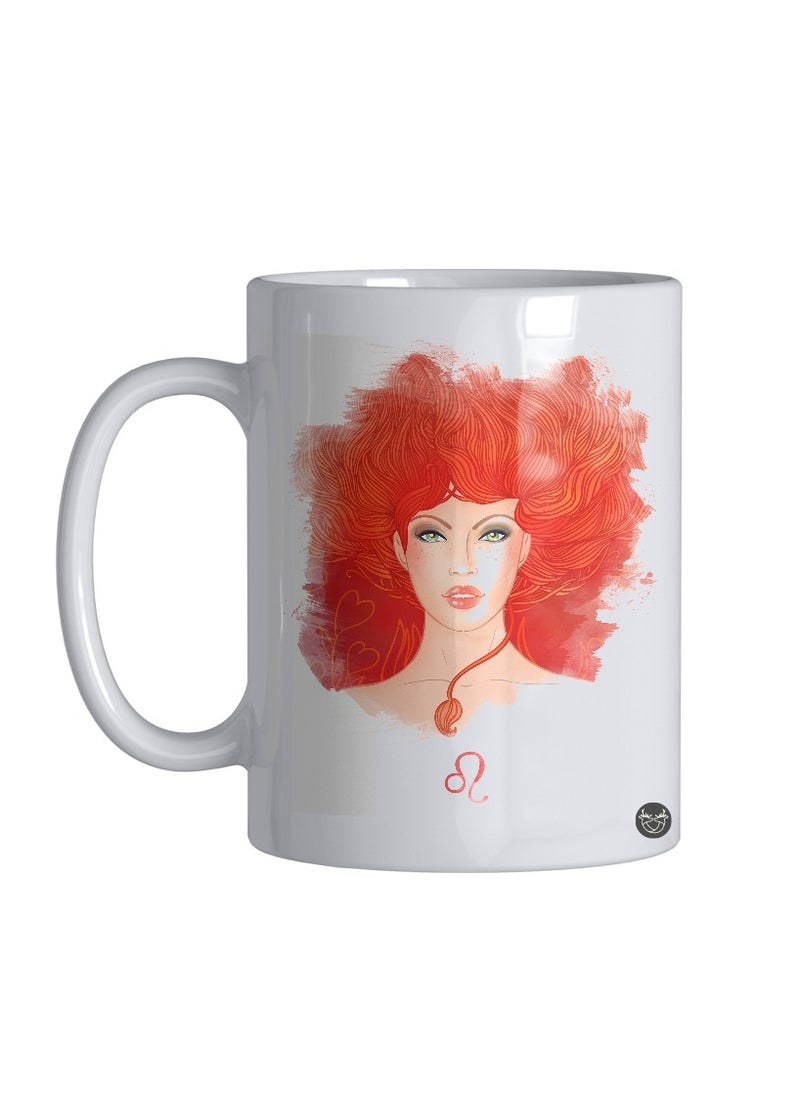 Reeman Design White mug with Leo design printed on it 