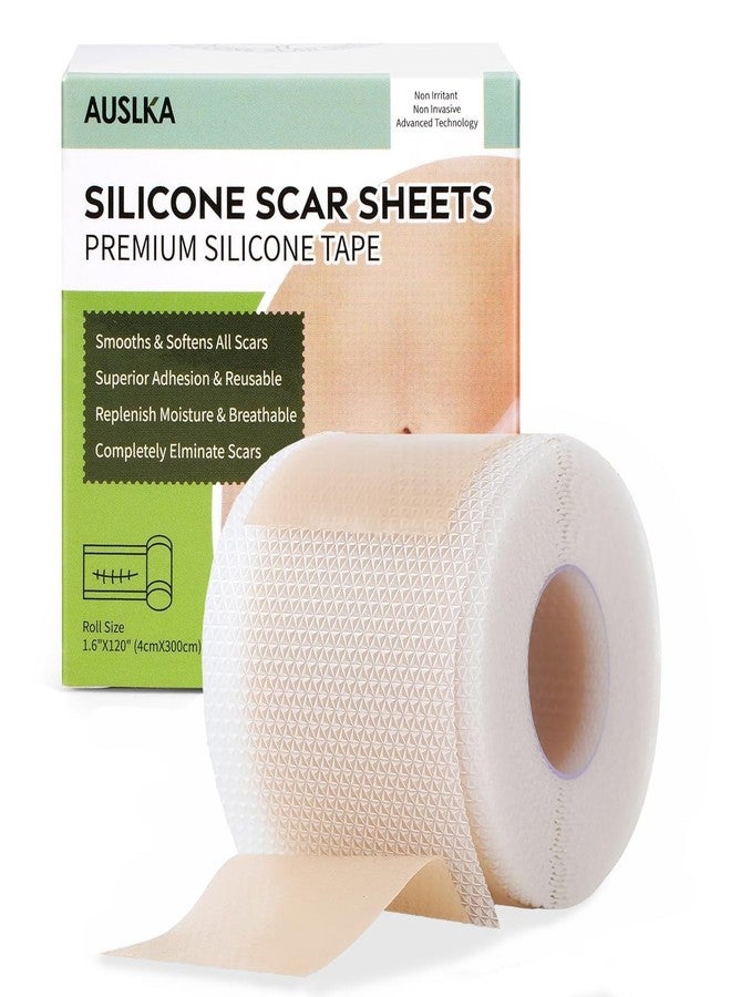 AUSLKA Silicone Scar Sheets(1.6"x 120" Roll-3M), Silicone Scar Tape, Scar Strips, Professional Silicone Scar Tape for C-Section, Tummy Tuck, Keloid, and Scar Patch - Image 1