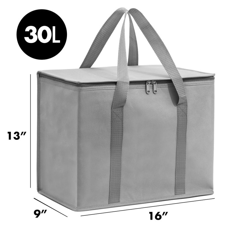 Carrywell (Not Made In China) Insulated Reusable Grocery Bags, Catering and Delivery Bag For Hot and Cold Food, Collapsible Thermal Tote For Doordash - Image 3