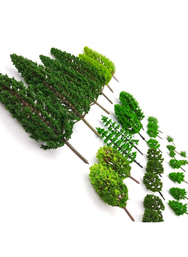 MOMOONNON MOMOONNON 36 Pieces Model Trees 1.36-6 inch Mixed Model Tree Train Scenery Architecture Trees Fake Trees for DIY Crafts, Building Model, Scenery Landscape Natural Green 