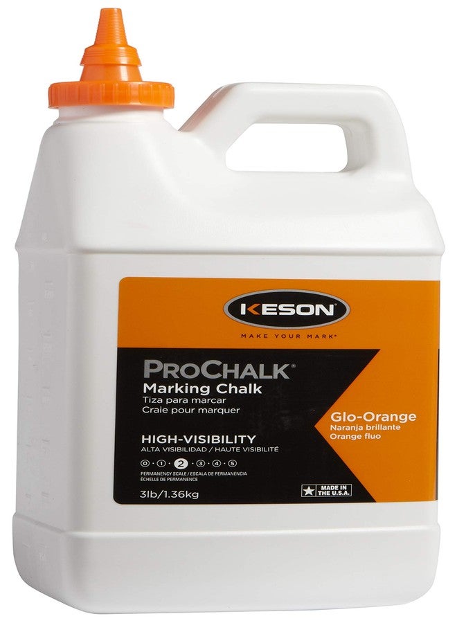 Keson 103GO ProChalk High Visibility Marking Chalk - Level 2, Glo-Orange, 3-Pound - Image 1