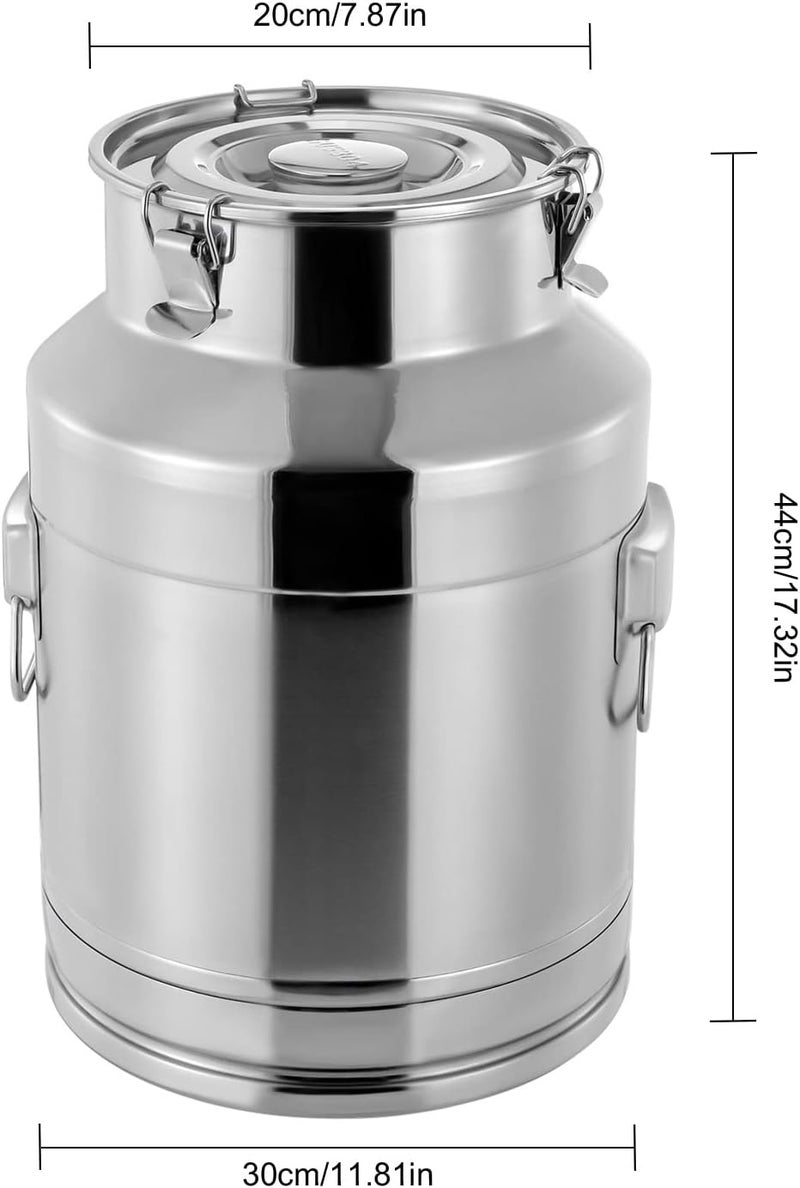 CHALIGHT 28L/7.39Gal Stainless Steel Milk Can 304 Stainless Steel Milk Jug Sealed Bucket Wine Pail Bucket Milk Can Liquid Storage Container w/Sealed Lid for Milk Wine Water Liquid - Image 2