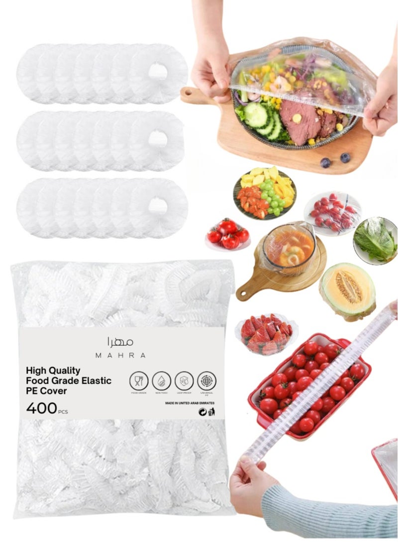 400 PCS Food Covers | Transparent, Reusable Lids for Food Preservation | Leak-Resistant, BPA-Free, Flexible Silicone for Storing Food, Maintaining Freshness, Refrigerator & Freezer Safe | Ideal for Daily Use & Special Occasions - Image 1