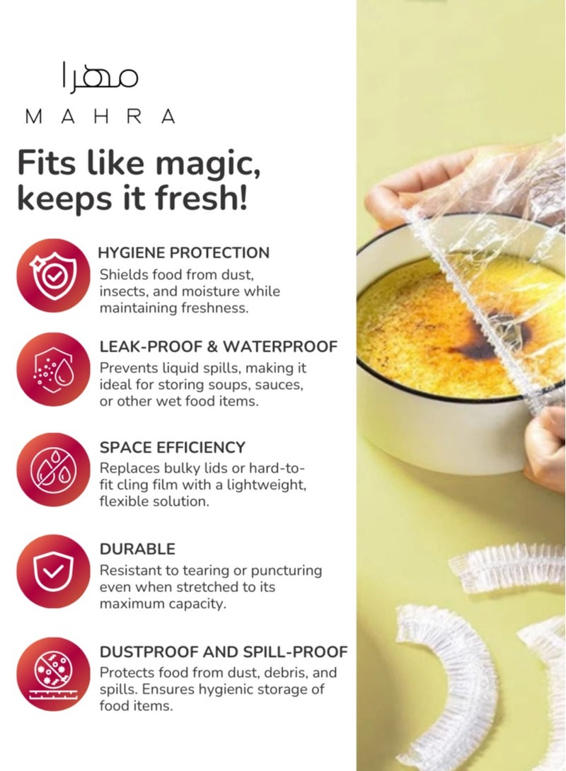 400 PCS Food Covers | Transparent, Reusable Lids for Food Preservation | Leak-Resistant, BPA-Free, Flexible Silicone for Storing Food, Maintaining Freshness, Refrigerator & Freezer Safe | Ideal for Daily Use & Special Occasions - Image 2