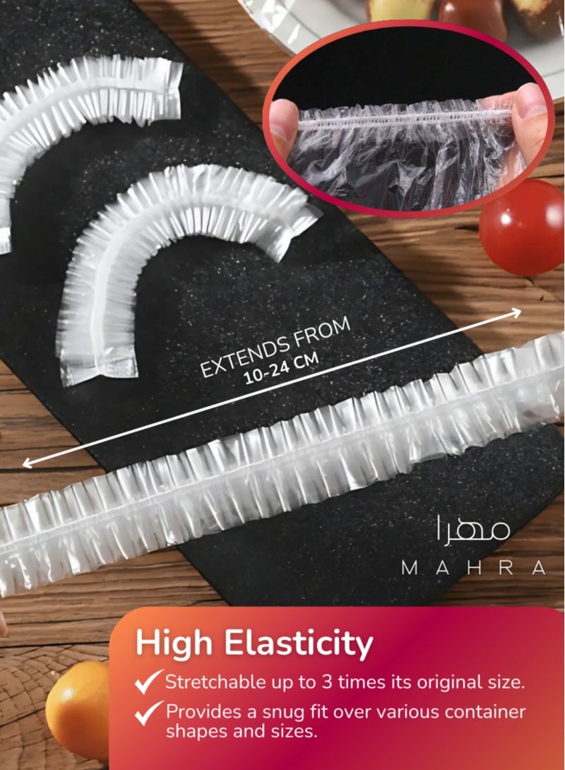 400 PCS Food Covers | Transparent, Reusable Lids for Food Preservation | Leak-Resistant, BPA-Free, Flexible Silicone for Storing Food, Maintaining Freshness, Refrigerator & Freezer Safe | Ideal for Daily Use & Special Occasions - Image 4