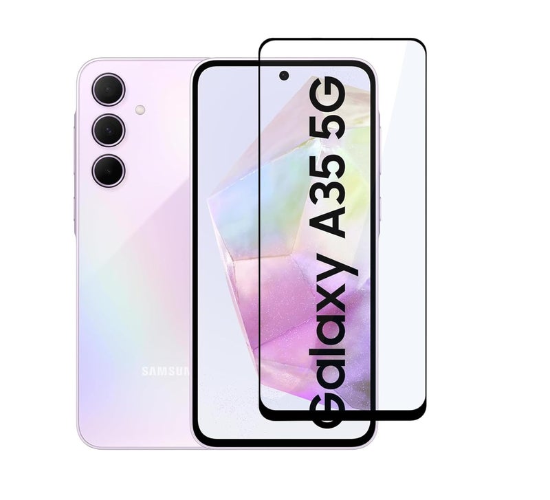 Cedo Tempered Glass for Samsung Galaxy A35 (5G) / A55 (5G) | Screen Protector Full HD Quality Tempered Glass Anti-Scratch Edge to Edge Coverage with Easy Installation Kit (Black) - Image 1
