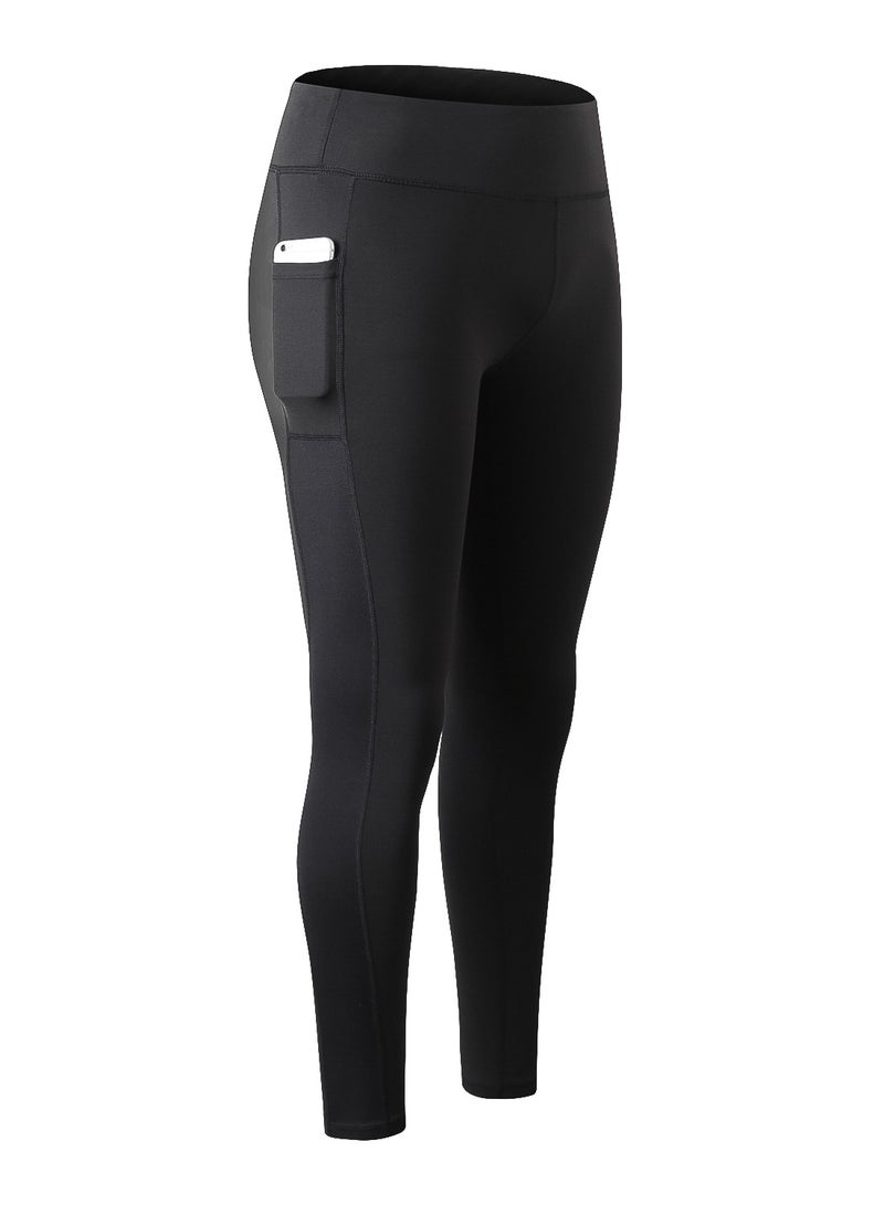 Loquat Women Quick Dry Breathable Elastic Yoga Pants Black  - Image 1