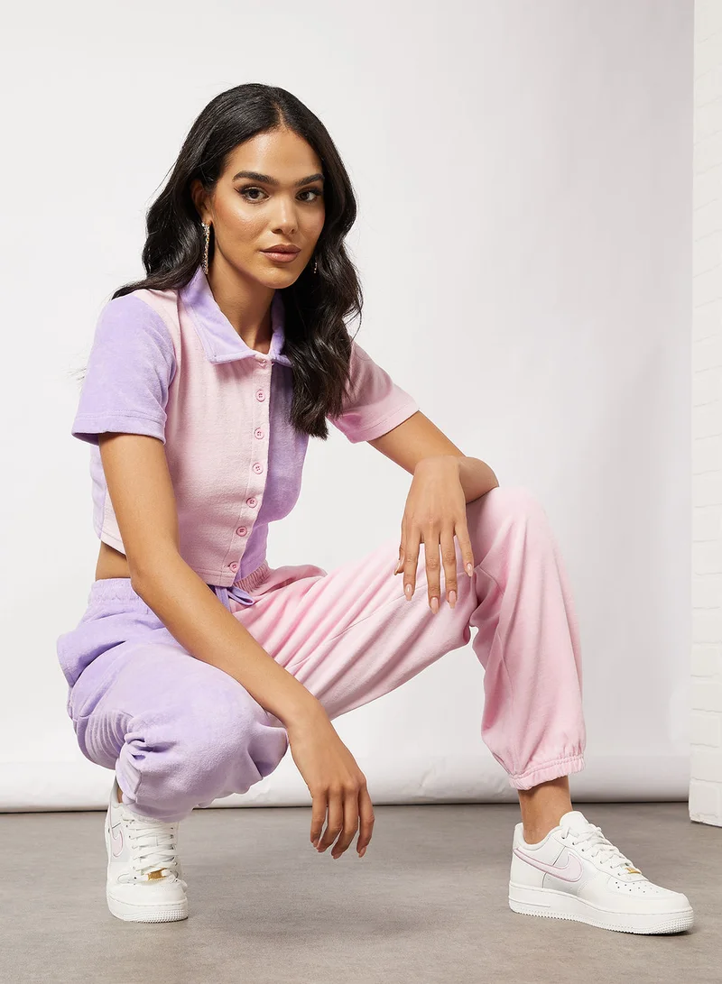 Daisy Street Split Crop Shirt