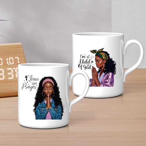 CRASHOT Black Girl UV DTF Cup Wraps - 20 Sheet Pray UV DTF Transfer Decals, Black Girl UVDTF Cup Wraps for Glass, Inspirational Waterproof Transfer Sticker, DIY Crafts for Women - Image 2