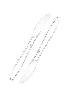 Clear Plastic Knife Heavyweight Disposable Knife Heavy Duty Clear Cutlery Plastic Utensils Perfect For Parties And Restaurants 50 Pieces.