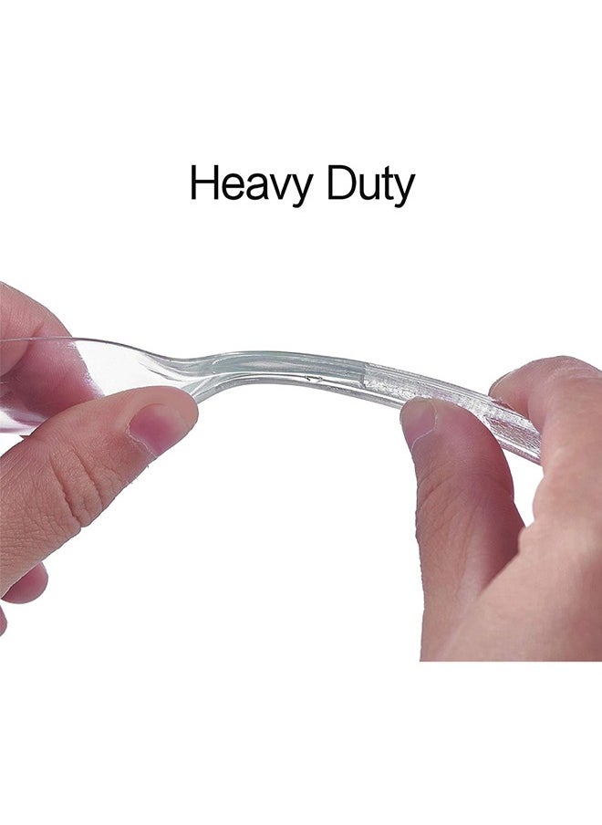 SNH Packing - Clear Plastic Knife Heavyweight Disposable Knife Heavy Duty Clear Cutlery Plastic Utensils Perfect For Parties And Restaurants 50 Pieces. - Image 1