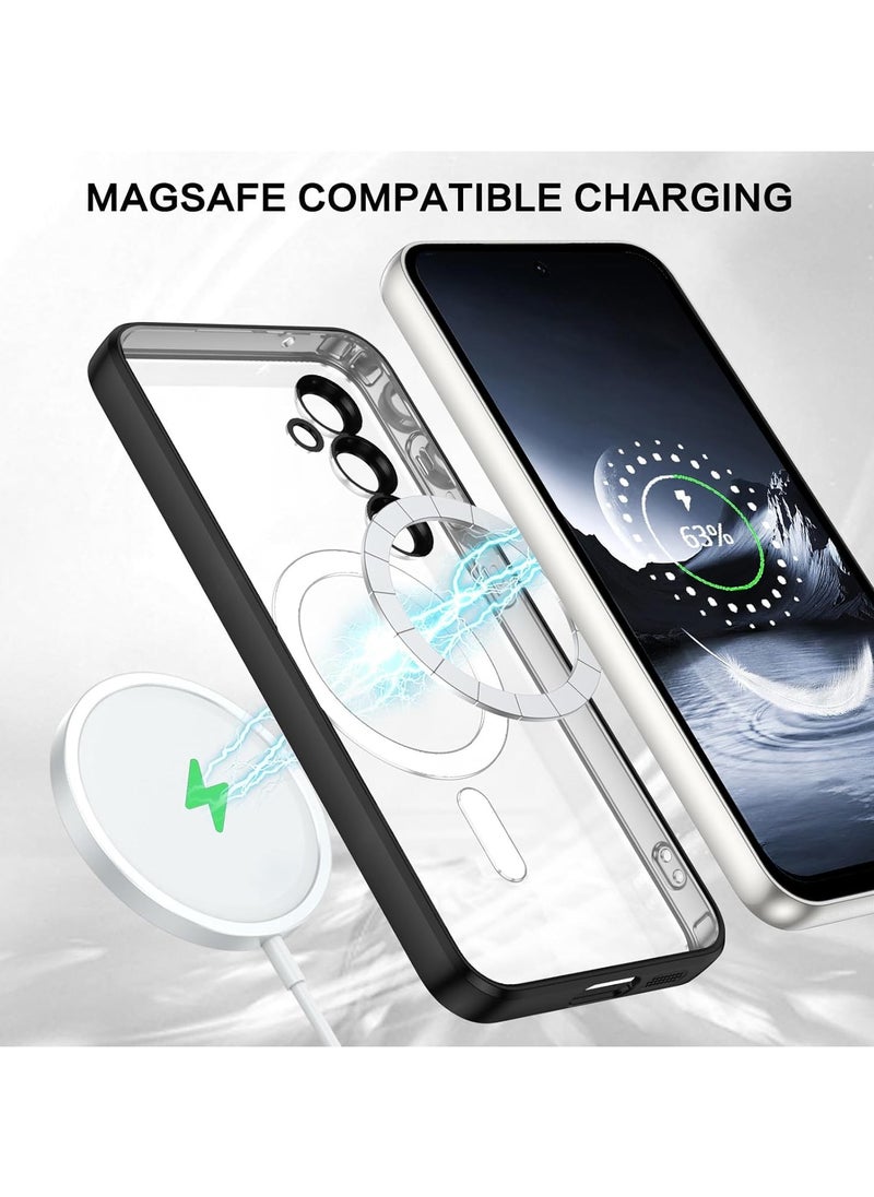 Generic - Magnetic Clear Case for Samsung Galaxy S24 FE with Camera Lens Protector Magsafe Compatible Electroplated Soft TPU Shockproof Anti-Scratch Phone Case for Galaxy S24 FE - Image 1