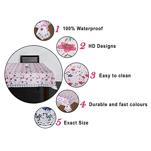 Homerz Premium 6-8 Seater Dining Table Cover, Waterproof and Dustproof (Red London, 60x90 inch- 6-8 Seater) - Image 4