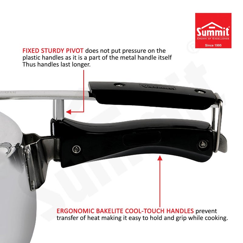 Summit Inner Lid 5.5 Litres Contura Non-Induction Base Aluminium Presuure Cooker - Image 5