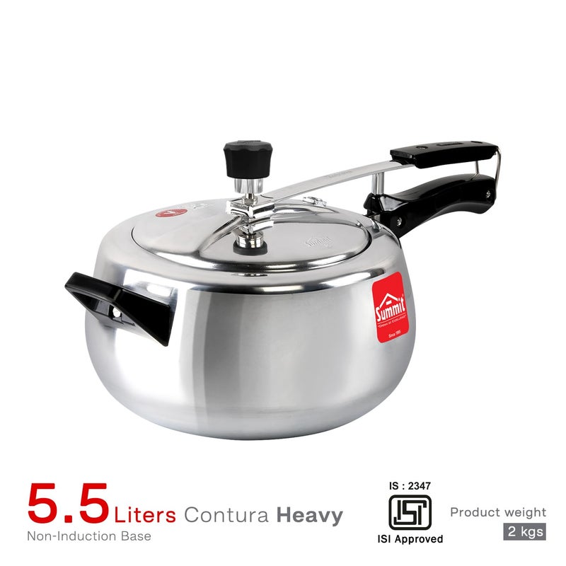 Summit Inner Lid 5.5 Litres Contura Non-Induction Base Aluminium Presuure Cooker - Image 2