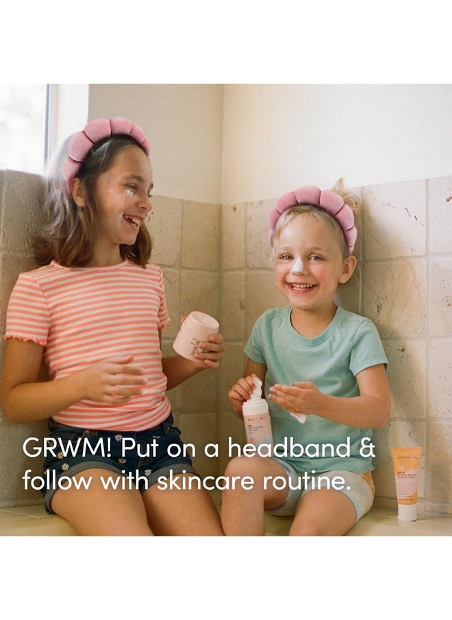Evereden Evereden Kids Spa Headband: Stylish, Soft, & Adorable Sponge and Terry Fabric Spa Headbands for Girls - Face Wash Headband for Face Washing, Putting on Face Paint, or Just Having Fun  - Image 4