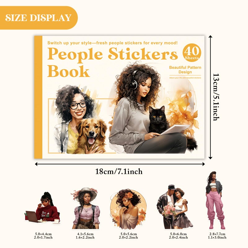 Bomichi Black Girl Sticker Book, 40 Sheets 283 Pcs Journaling Scrapbooking Stickers for Journaling Scrapbooking Bullet Journals Planners Letter Card Making Collage Art Crafts Water Bottle - Image 5