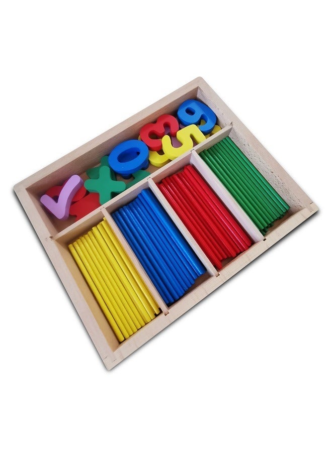 asmat Math Learning Game - Colorful Wooden Counting Sticks for, Fun Toy Set - Image 1
