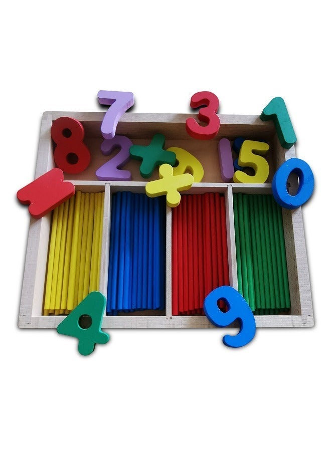 asmat Math Learning Game - Colorful Wooden Counting Sticks for, Fun Toy Set - Image 2