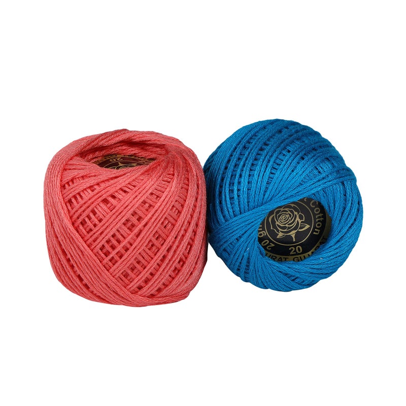 CORIOX Crochet Thread Set Of 10 Ball Crochet Cotton Thread Yarn For Knitting And Craft Making. Size 20 Gram 55 To 60 Mtr Approx (Multicolor 1), 230 Gram - Image 3