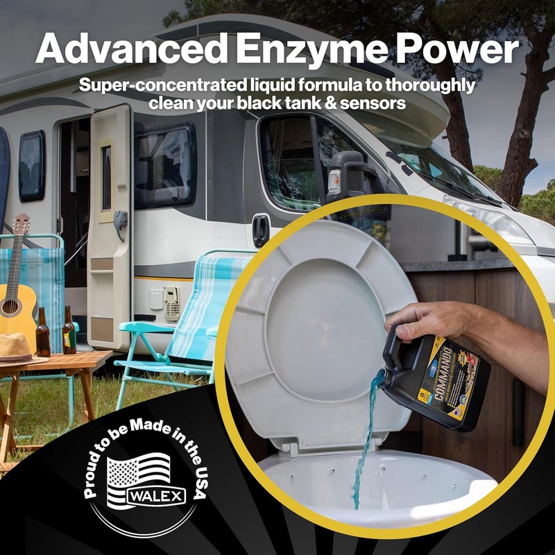Walex Commando Liquid Marine, Camper, & RV Black Water Holding Tank and Sensor Cleaner for Rapid Breakdown of Waste & Toilet Paper within 24-Hours, Restores Valves and Seals, Septic Tank Safe, 32oz Multi-use well optimized build - Image 2