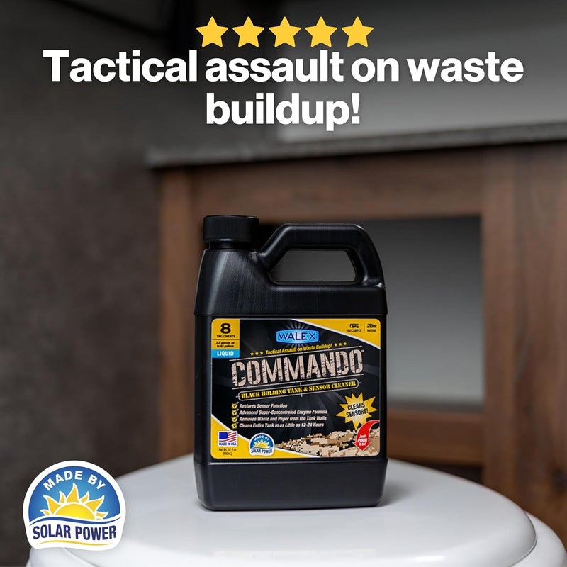 Walex Commando Liquid Marine, Camper, & RV Black Water Holding Tank and Sensor Cleaner for Rapid Breakdown of Waste & Toilet Paper within 24-Hours, Restores Valves and Seals, Septic Tank Safe, 32oz Multi-use well optimized build - Image 4