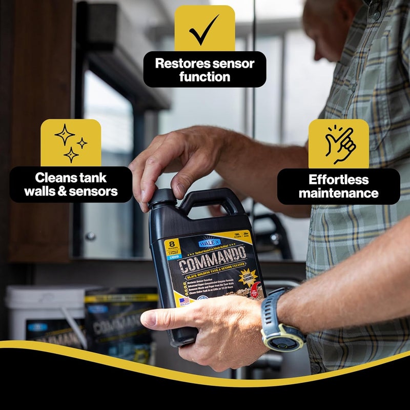 Walex Commando Liquid Marine, Camper, & RV Black Water Holding Tank and Sensor Cleaner for Rapid Breakdown of Waste & Toilet Paper within 24-Hours, Restores Valves and Seals, Septic Tank Safe, 32oz Multi-use well optimized build - Image 5