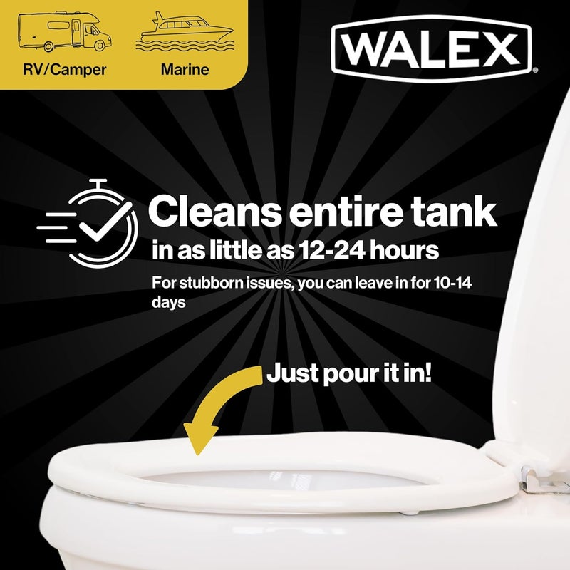 Walex Commando Liquid Marine, Camper, & RV Black Water Holding Tank and Sensor Cleaner for Rapid Breakdown of Waste & Toilet Paper within 24-Hours, Restores Valves and Seals, Septic Tank Safe, 32oz Multi-use well optimized build - Image 3