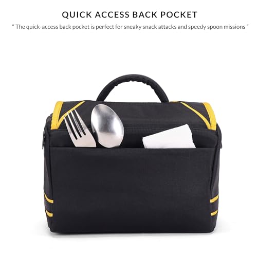 Carriall Zento The Kid's Meal Bag Black & Yellow Tiffin for Daily Use, School, Travel & Picnic, Easy to Clean and Easy to Carry Lunch Bag, 5.2L Storage Capacity for Kids – Boys & Girls - Image 4