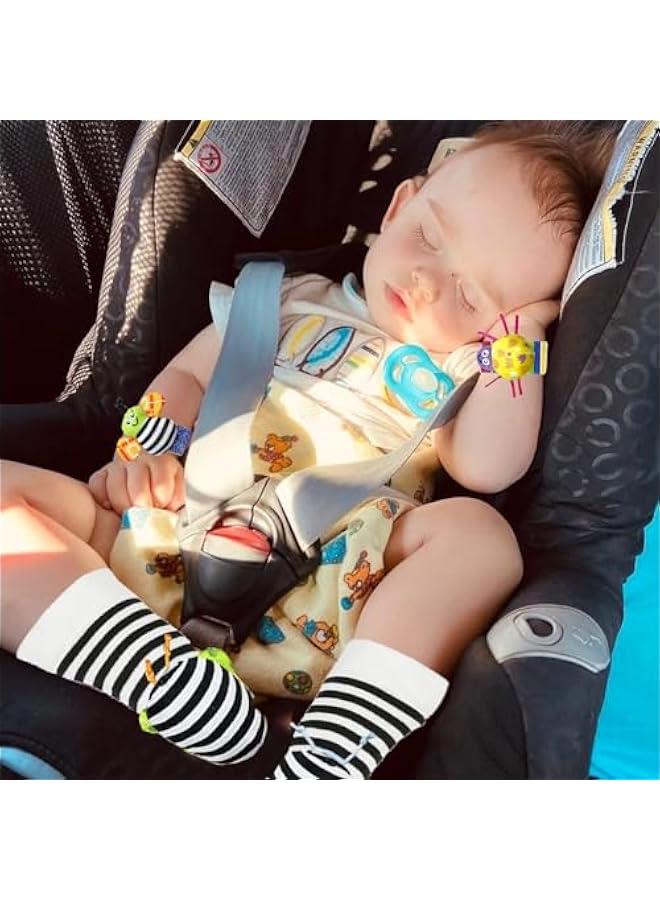 Baby Rattle Socks  Wrist Toys Infant Wrist Rattles and Foot Rattles Newborn Hand  Foot Toys Arm Hand Bracelet Rattle Foot Finder Socks Baby Toys for 0-6, 6-12 Months Newborns Shower - Image 5