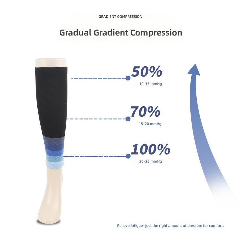 Compression Calf Socks for Outdoor Sports and Running - Gradient Color Design - Image 3