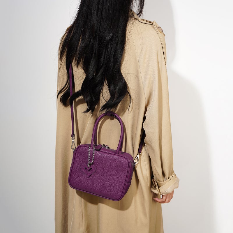 Spring Style Leather Bowling Bag 2025 Spring Women'S Textured Crossbody Bag Versatile Commuter Shoulder Bag Handbag - Image 2