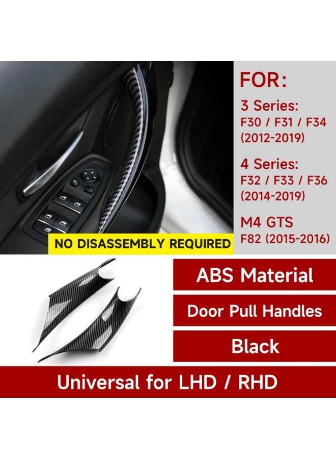 Car Door Pull Handles Cover Carbon Style ABS Trim Decoration fits for BMW 3 4 Series F30 F31 F34 3GT F32 F33 F36 Interior Accessories - Image 2