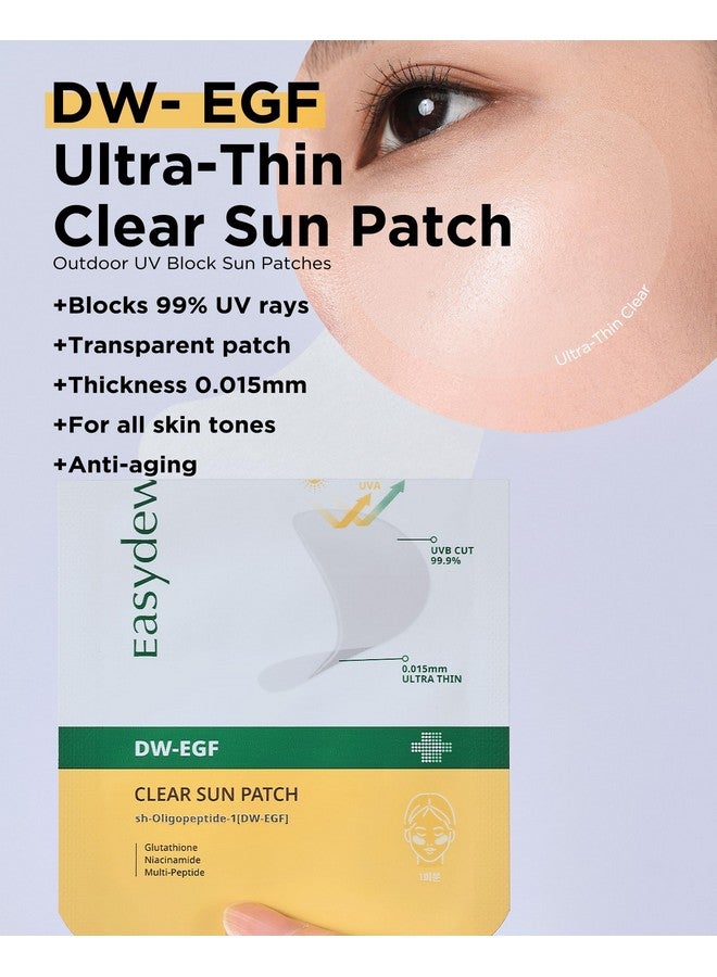 EASYDEW DW-EGF Peptide Clear Patch - Outdoor UV Block Ultra-Thin Transparent Sun Patches for Golf, Riding, Hiking, Driving - Adenosine, Glutathione, Hydrolyzed Collagen, 4 Packs - Image 2