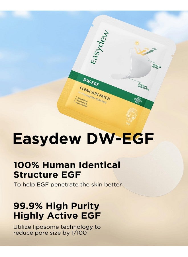 EASYDEW DW-EGF Peptide Clear Patch - Outdoor UV Block Ultra-Thin Transparent Sun Patches for Golf, Riding, Hiking, Driving - Adenosine, Glutathione, Hydrolyzed Collagen, 4 Packs - Image 5