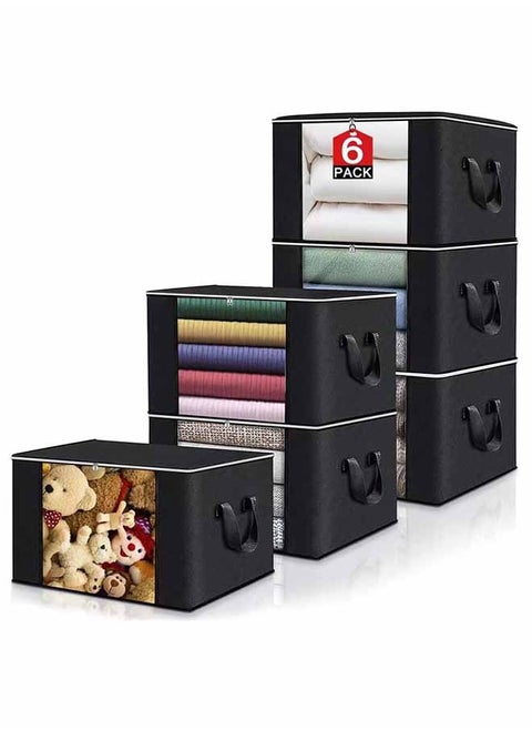 3 Pieces Large Capacity Sized Bags Clothes Storage Organizers Foldable, durable, and space-saving with See-Through Window and Carry Handles